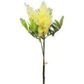 Viana Kunstplant Zilver Acacia Mimosa Geel Bloeiend 53cm 3 Stuks
