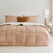 Walra Dekbed zonder overtrek Cozy Check - 240x220 - 100% Katoen (BCI) - Bruin / Off White