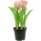 Viana Kunstbloemen in Pot Kunsttulpen Roze Geel 22,5cm