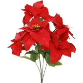 Viana Poinsettia Kerstster Rood Kunstmatig L55cm 2st