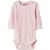Name it Romper l/s - NbfFly - Wieg Roze - - 56 - Rompers Lange Mouw