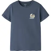 Name it KIDS T-shirt blauw Jongens Stretchkatoen Ronde hals Printopdruk - maat 134/140