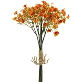 Viana Gypsophila kunstbloemen gipskruid oranje L30cm 6 stuks in een bos