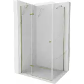 Mexen Roma draaideur douchecabine 120 x 100 cm, transparant, goud - 854-120-100-50-00