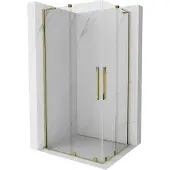 Mexen Velar L Duo schuifdouchecabine 100 x 90 , transparant, goud - 871-100-090-02-03-50