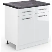 Vicco Fame-Line Keukenonderkast – 80 cm, WB Antraciet Wit Hoogglans