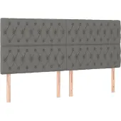 vidaXL Hoofdbord donkergrijs 200x7x118/128 cm Stof