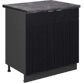 Vicco Fame-Line Wastafelkast – 80 cm, WB Antraciet Zwart gestreept
