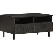 vidaXL Salontafel 80x54x40 cm massief mangohout zwart