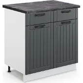 Vicco Keukenonderkast Fame-Line Antraciet landhuis 80 cm , WB Antraciet, Model 45694