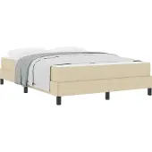 vidaXL Boxspring bed Crème 140 x 190 cm Stof