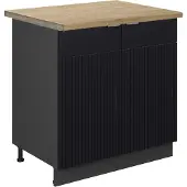 Vicco Wastafelkast Fame-Line Zwart gestreept 80 cm , WB Eik, Model 50664