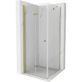Mexen Lima opvouwbare douchecabine 70 x 70 cm, transparant, goud - 856-070-070-50-00