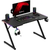 Huzaro Bureau gaming HERO 2.5 LED RVB, 120x60x75cm Drankhouder, Hoofdtelefoonhaak, Bureau PC, Informatica, Pc gaming