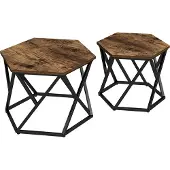 Vicco Fyrk Salontafel set – 57 x 57 cm 2 delen Eiken rustiek
