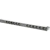 Digitus DN-95405 19 inch Stekkerdoos voor patchkast 1 HE Geaarde contactdoos Zwart