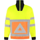 WW4A Huismerk WW4A VKZSRWS100 Zipsweater verkeersregelaars geel-oranje