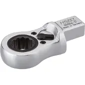 Hazet Insteek-ratel-ringsleutel 6606D-17 · 14 x 18 mm insteekvierkant massief · Buitentwaalfkant profiel · SW 17 mm