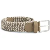 Gents - Riem heren - Riem - Gevlochten - Elastiek Leder - Beige/Wit - Maat 110/110