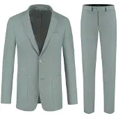 Gents - pak / kostuum stretch groen - Polyblend - Groen - Maat 28/28