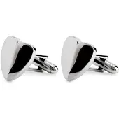 Gents - Manchetknopen Harten - - Zilvergrijs - Maat One/One