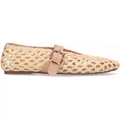 Manfield Beige gevlochten ballerina's | Maat 36