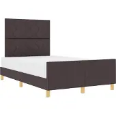 vidaXL Bedframe met hoofdeinde Donkerbruin 120 x 200 cm Stof