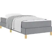 vidaXL Boxspring bed met matras Lichtgrijs 100 x 200 cm Stof