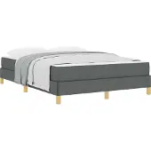 vidaXL Boxspring bed met matras Donkergrijs 140 x 200 cm Stof
