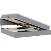 vidaXL LED opbergbed met matras Lichtgrijs 200 x 200 cm Stof