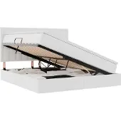 vidaXL Opbergbed met hoofdeinde Zuiver Wit 160 x 200 cm Kunstleer