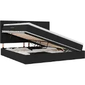 vidaXL Opslag bed met matras met hoofdeinde Zwart 200 x 200 cm Stof