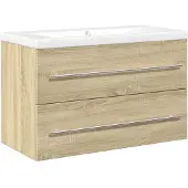 vidaXL 2-delige Badkamermeubelset bewerkt hout sonoma eikenkleurig