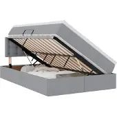 vidaXL Opbergbed met matras Lichtgrijs 120 x 200 cm fluweel