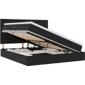 vidaXL Opslag bed met matras met hoofdeinde Zwart 180 x 200 cm Fluweel