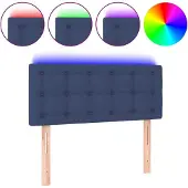 vidaXL Hoofdbord LED 90x5x78/88 cm stof blauw
