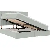 vidaXL Opslag bed met matras Lichtgrijs 180 x 200 cm Fluweel
