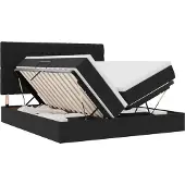 vidaXL Opbergbed met hoofdeinde met opslag Zwart 180 x 200 cm Fluweel