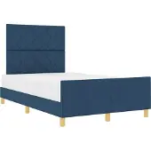 vidaXL Bedframe met hoofdeinde Blauw 120 x 190 cm Stof