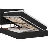 vidaXL Opslag bed met matras met hoofdeinde Zwart 140 x 200 cm Stof