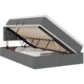 vidaXL Opbergbed met matras Donkergrijs 120 x 200 cm fluweel