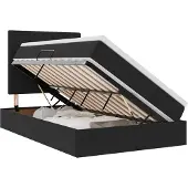 vidaXL Opslag bed met matras met hoofdeinde Zwart 120 x 200 cm Fluweel