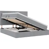 vidaXL LED opbergbed met matras Lichtgrijs 160 x 200 cm Stof