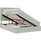 vidaXL Opslag bed met matras Lichtgrijs 140 x 190 cm Fluweel