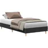 vidaXL Bedframe zonder matras 75x190 cm spaanplaat zwart