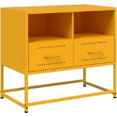 vidaXL Tv-meubel 68x39x60,5 cm staal mosterdgeel