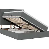 vidaXL LED opbergbed met matras Donkergrijs 140 x 190 cm Stof