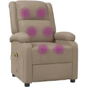 vidaXL Massagestoel kunstleer cappuccinokleurig