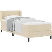 vidaXL Boxspring bed met hoofdeinde Crème 200 x 80 cm Stof