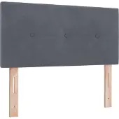 vidaXL LED Hoofdbord met LED-stripverlichting Grijs 100 cm Fluweel